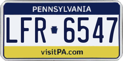 PA license plate LFR6547