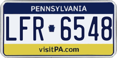 PA license plate LFR6548