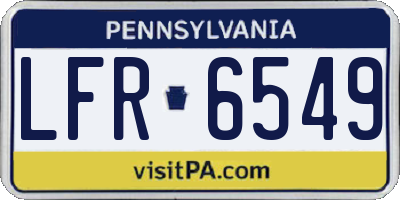 PA license plate LFR6549