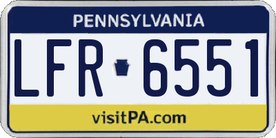 PA license plate LFR6551