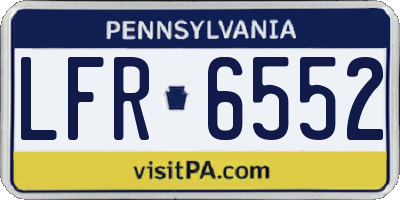 PA license plate LFR6552