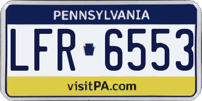 PA license plate LFR6553