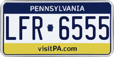 PA license plate LFR6555