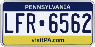 PA license plate LFR6562