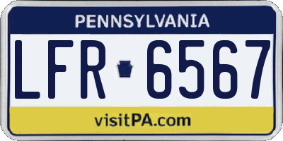 PA license plate LFR6567