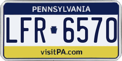 PA license plate LFR6570