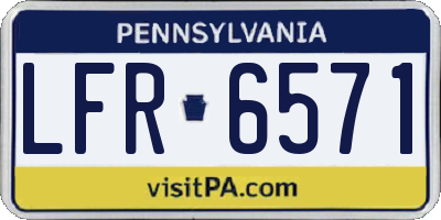 PA license plate LFR6571