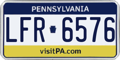 PA license plate LFR6576