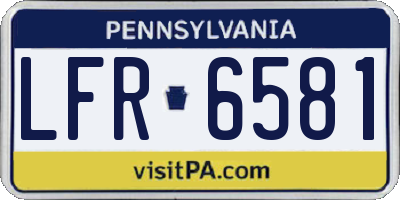 PA license plate LFR6581