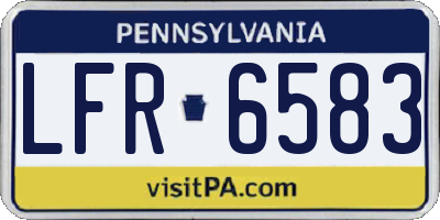 PA license plate LFR6583