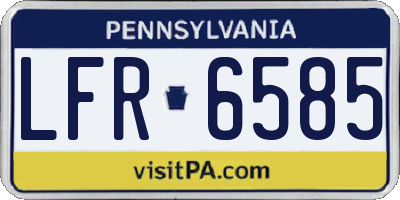 PA license plate LFR6585