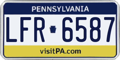 PA license plate LFR6587