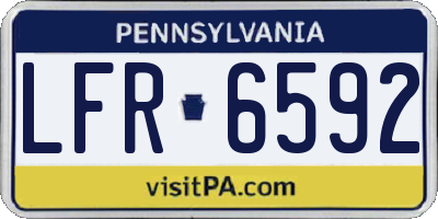 PA license plate LFR6592