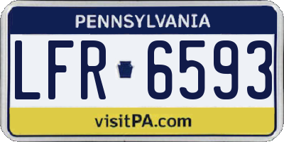 PA license plate LFR6593