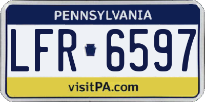 PA license plate LFR6597