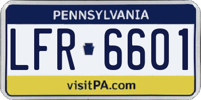 PA license plate LFR6601
