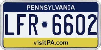 PA license plate LFR6602