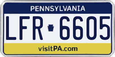PA license plate LFR6605