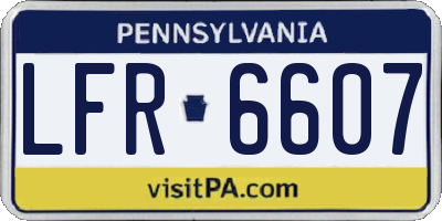 PA license plate LFR6607