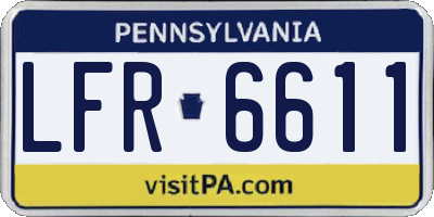 PA license plate LFR6611