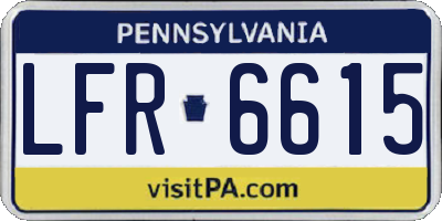 PA license plate LFR6615