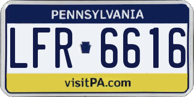 PA license plate LFR6616