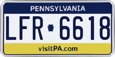 PA license plate LFR6618