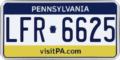 PA license plate LFR6625