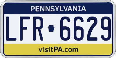 PA license plate LFR6629