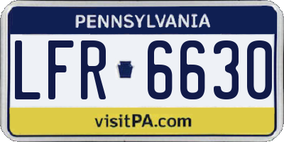 PA license plate LFR6630