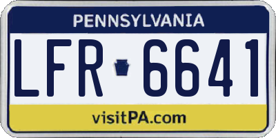 PA license plate LFR6641