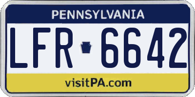 PA license plate LFR6642