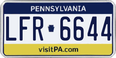 PA license plate LFR6644