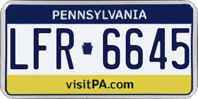 PA license plate LFR6645