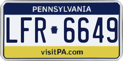 PA license plate LFR6649