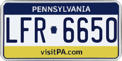 PA license plate LFR6650