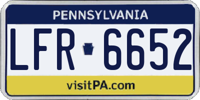 PA license plate LFR6652