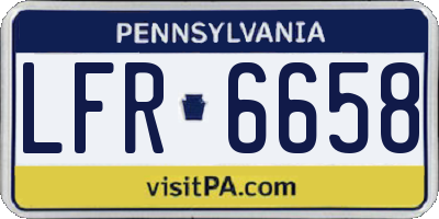PA license plate LFR6658