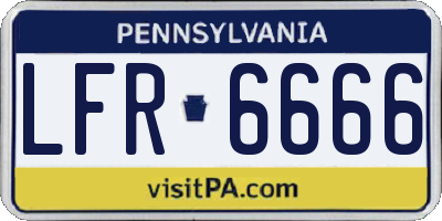 PA license plate LFR6666