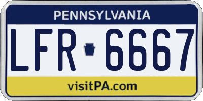 PA license plate LFR6667
