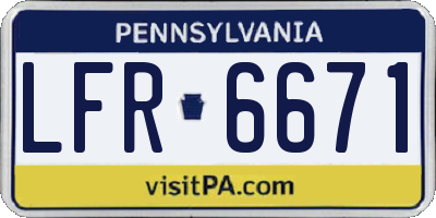 PA license plate LFR6671