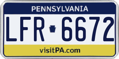 PA license plate LFR6672