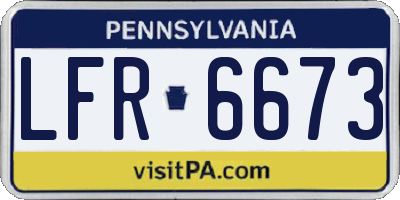 PA license plate LFR6673