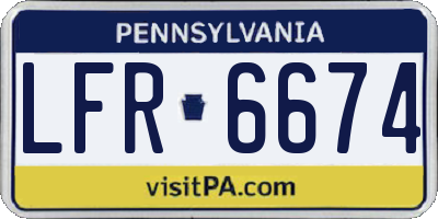 PA license plate LFR6674