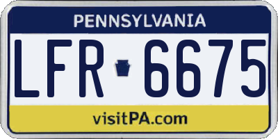 PA license plate LFR6675