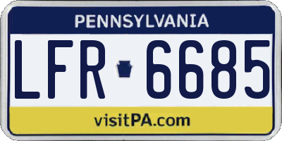PA license plate LFR6685