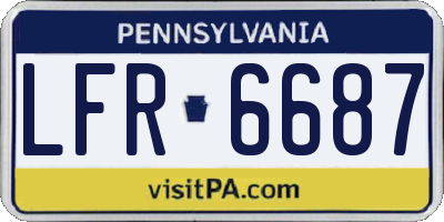 PA license plate LFR6687
