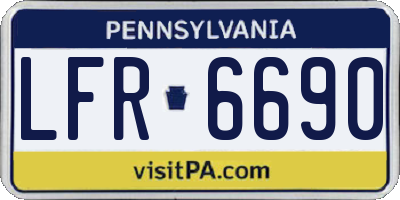 PA license plate LFR6690