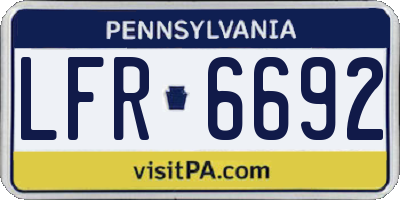 PA license plate LFR6692