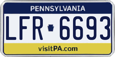 PA license plate LFR6693